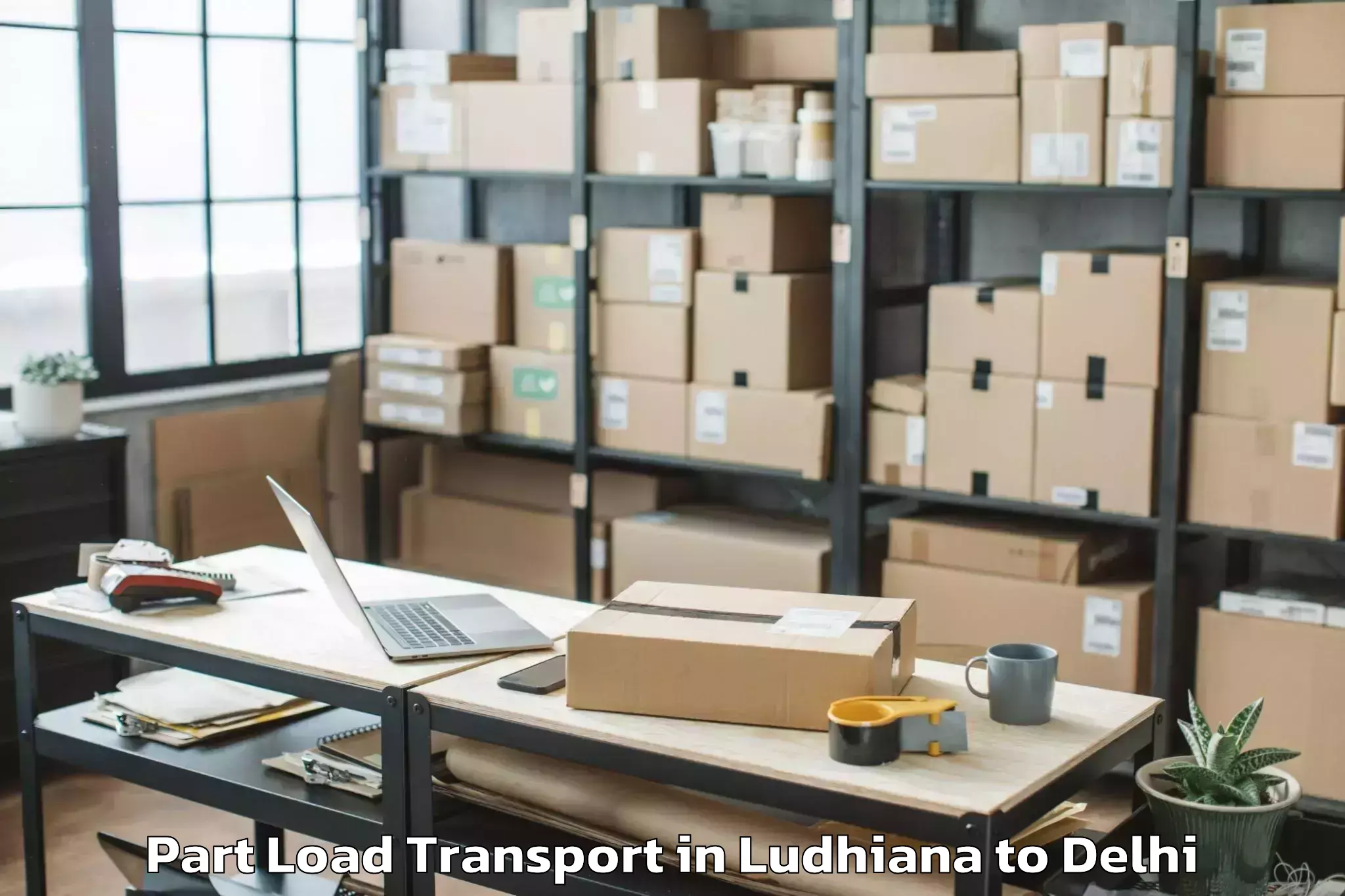 Reliable Ludhiana to Parsvnath Mall Azadpur Part Load Transport